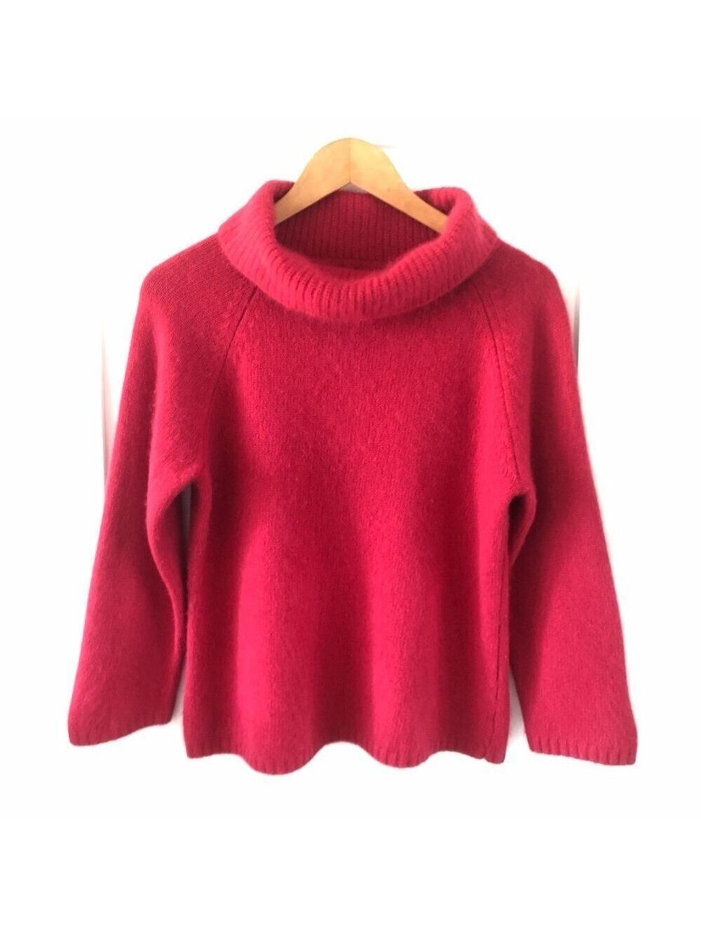Vintage 90’s Rafaella Raspberry Cowl Neck Sweater Angora/Wool women's Size L